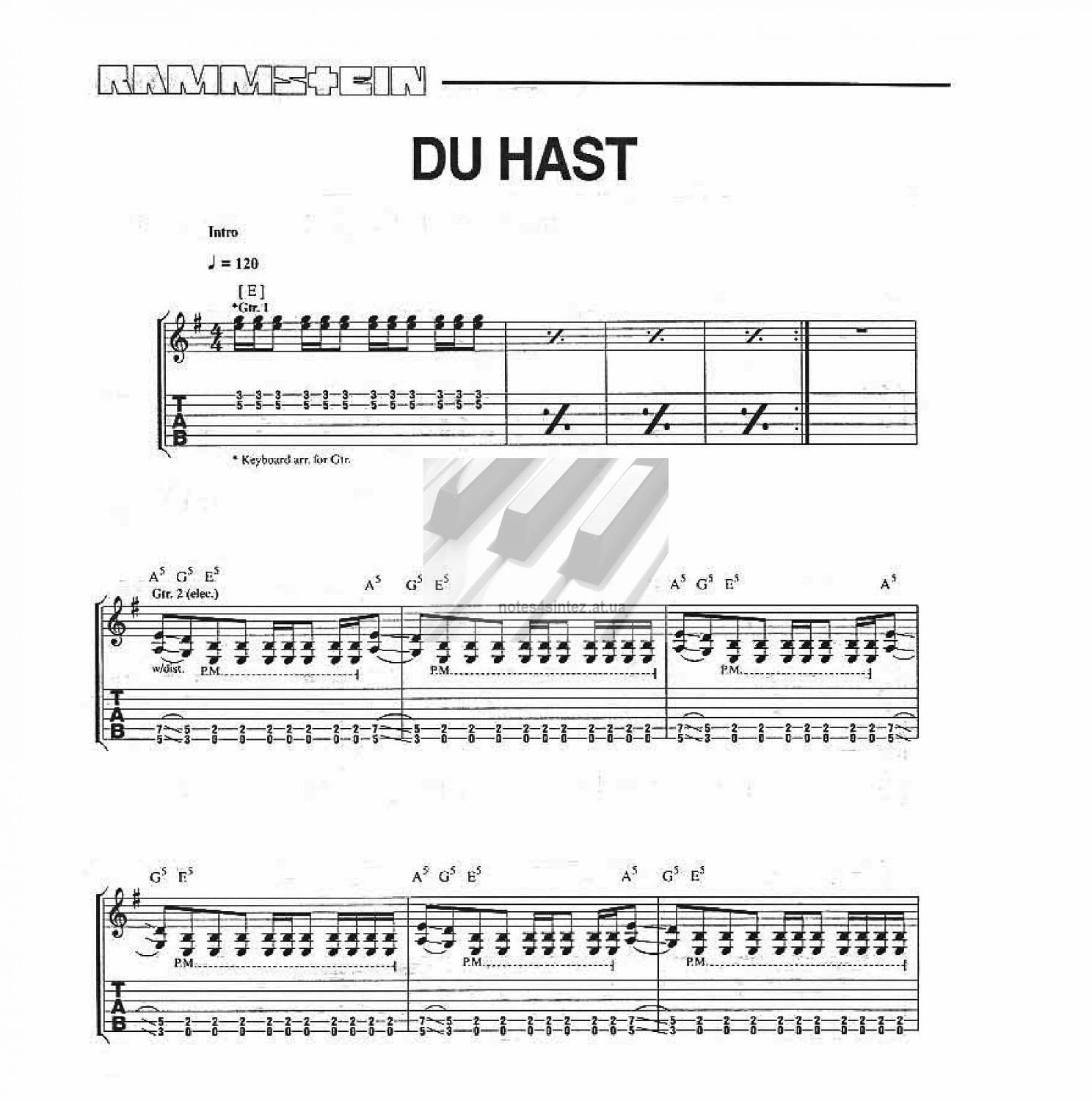 Do hast. Rammstein du hast табы для гитары. Rammstein du hast Ноты для гитары. Rammstein du hast Ноты. Rammstein - du hast табулатура.